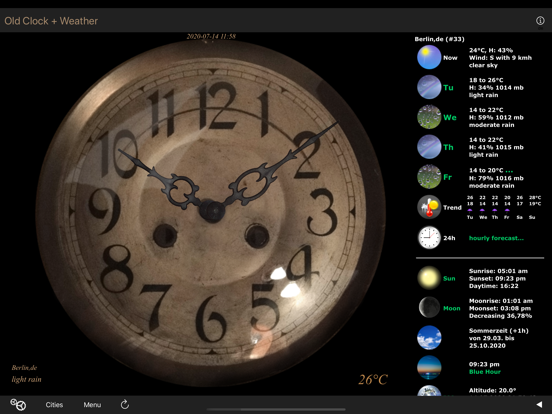 Old Clock+Weather iPad app afbeelding 3