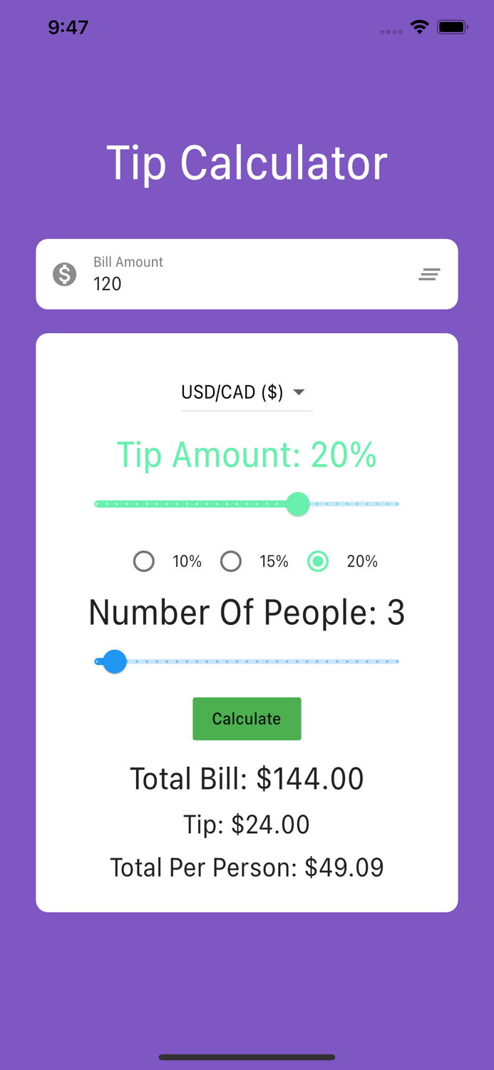 Tip Calculator - Split Bills