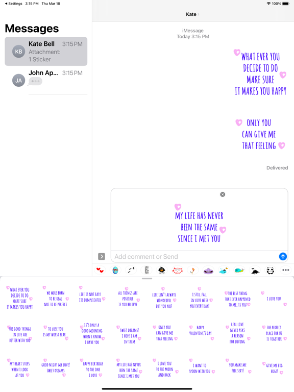 Screenshot #4 pour LOVE MSG Sticker Pack