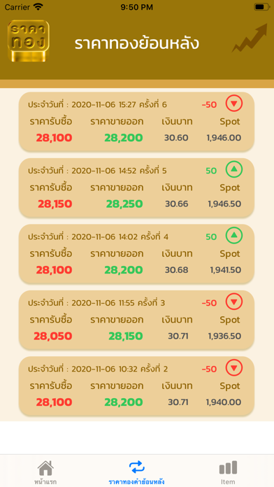 ราคาทอง ประจำวัน Screenshot
