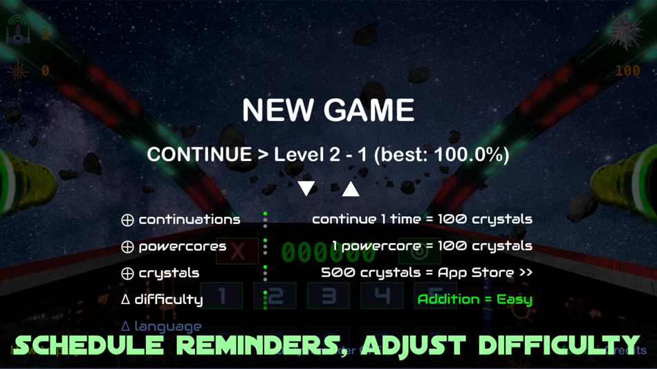 #5. Mathteroids: Math Asteroids (iOS) By: Garland Yu