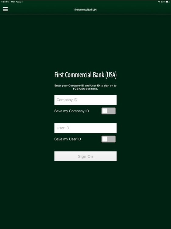 FCB USA Business for iPad