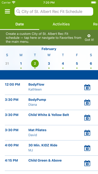 City of St. Albert RecFit screenshot 2