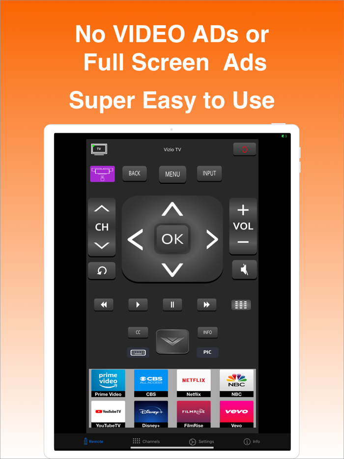 Remote for Vizio TV iVizSmart