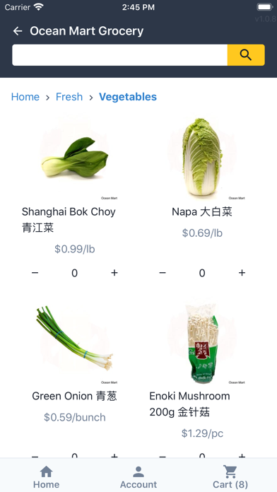 Ocean Mart Grocery Screenshot