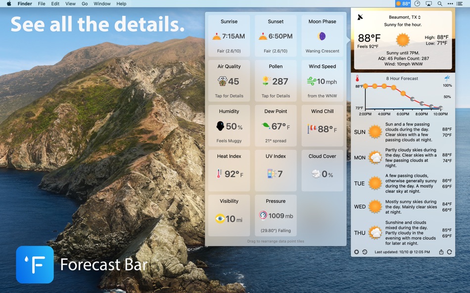 #2. Forecast Bar - Weather + Radar (macOS) 来自: Higher Bar, LLC