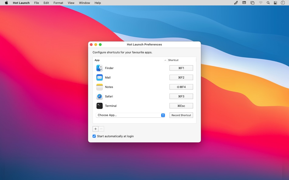 Hot Launch (macOS) 由: Zygoat Creative Technical Services