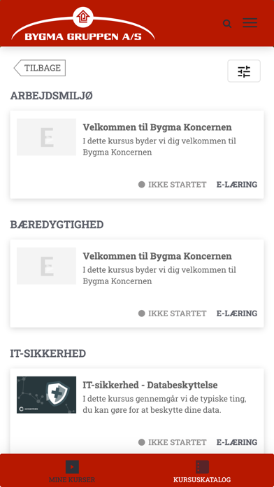 Bygma Læringsportal Screenshot