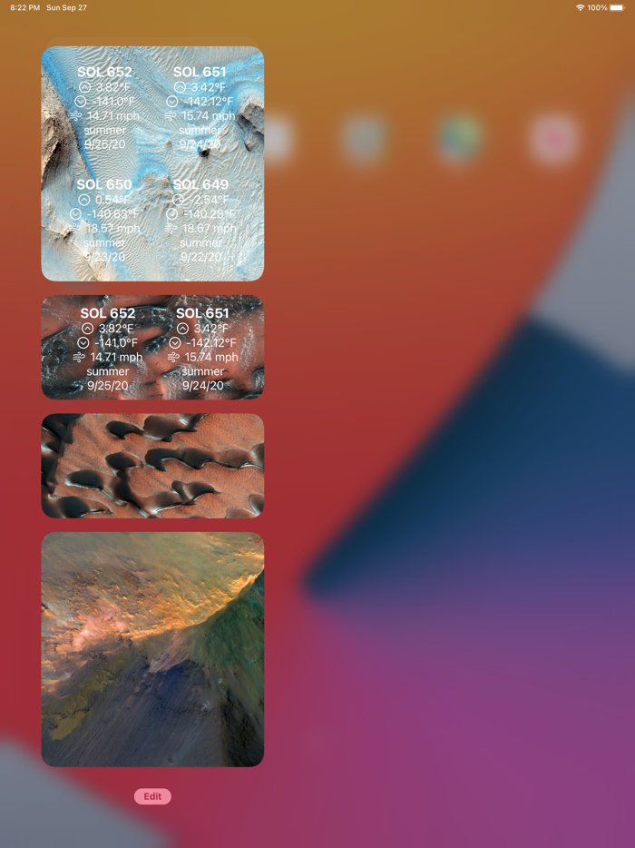 Mars Weather with Widgets
