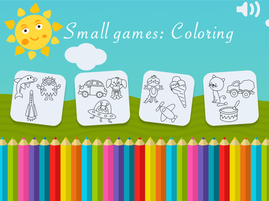 Small Games: Coloring Book iPad screenshot 1 - Education app