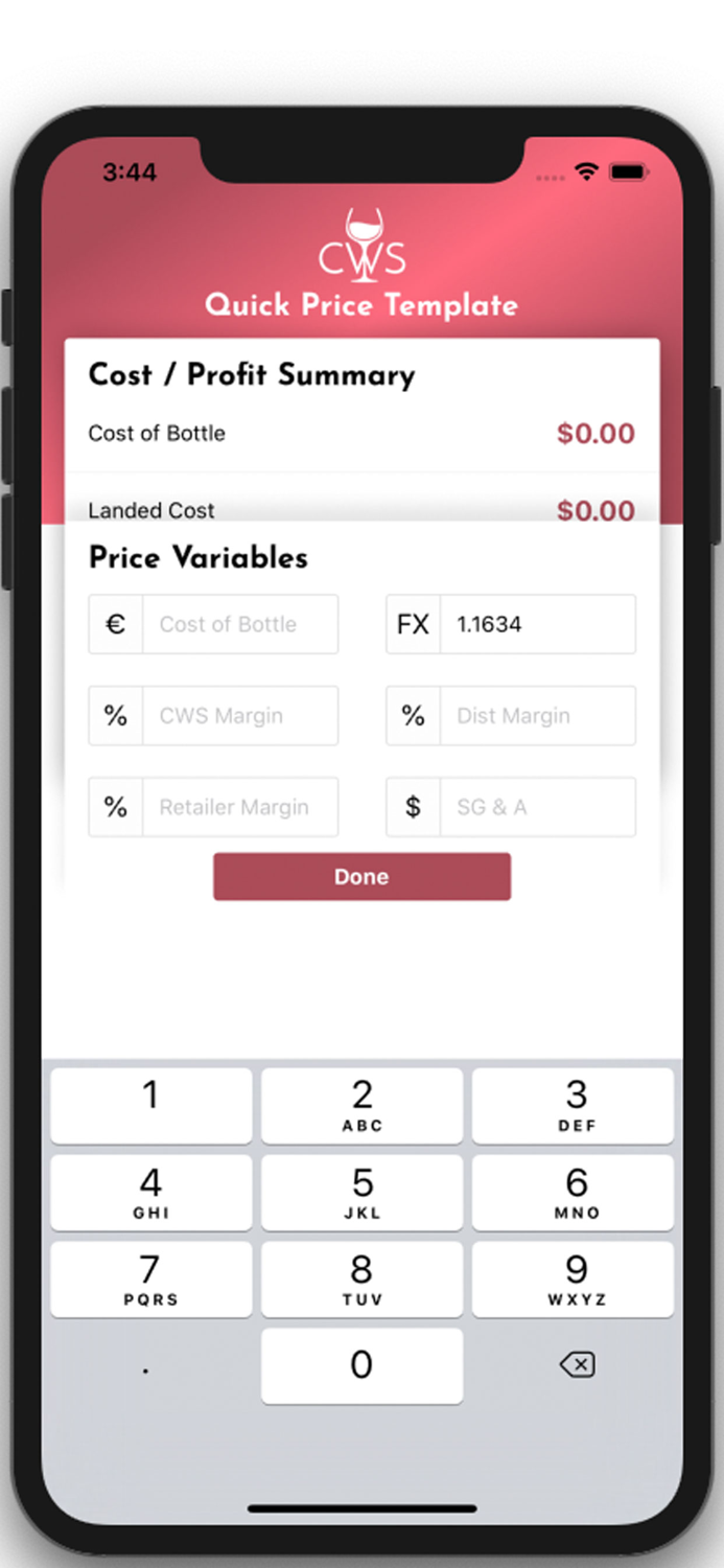 CWS Quick Price Template