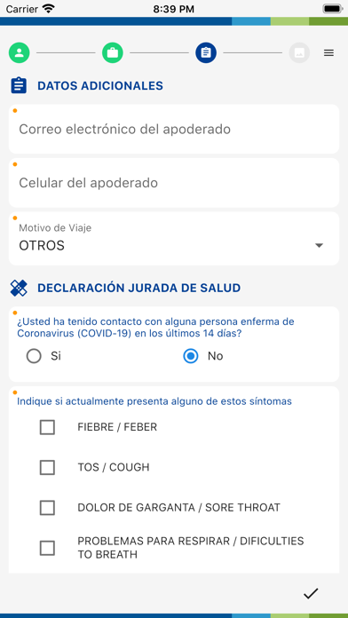 Pre Registro Migraciones Screenshot