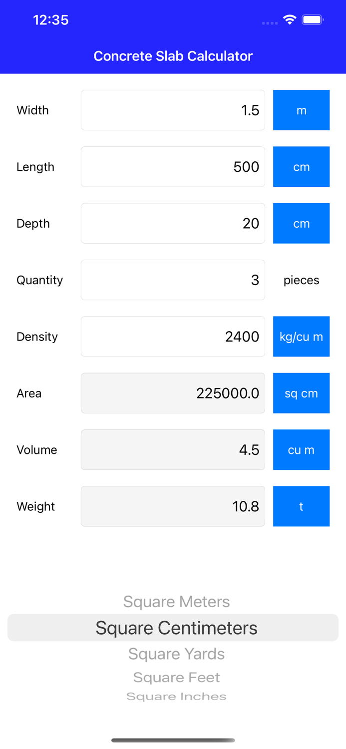 Concrete Slab Calculator