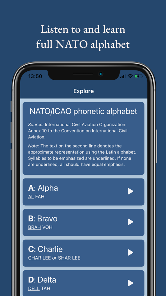 Learn NATO Phonetic Alphabet - 1.0 - (iOS)