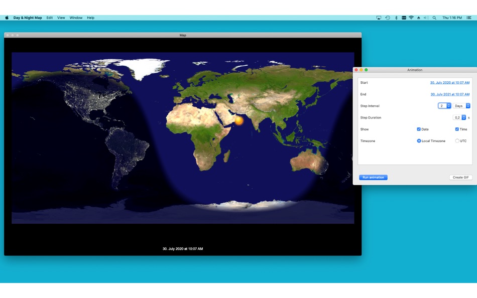 #3. Day & Night Map (macOS) 由: Volker Voecking Software Engineering