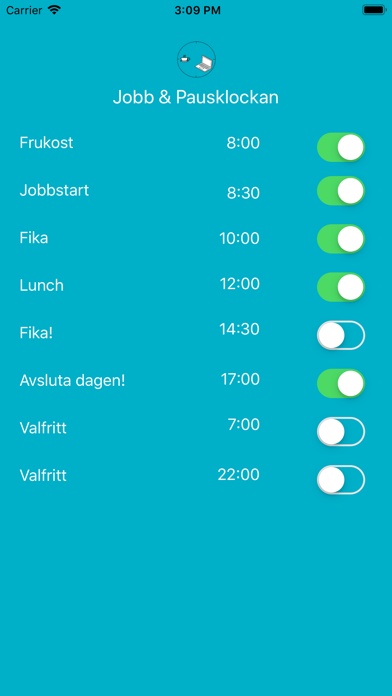 Jobb och pausklockan Screenshot