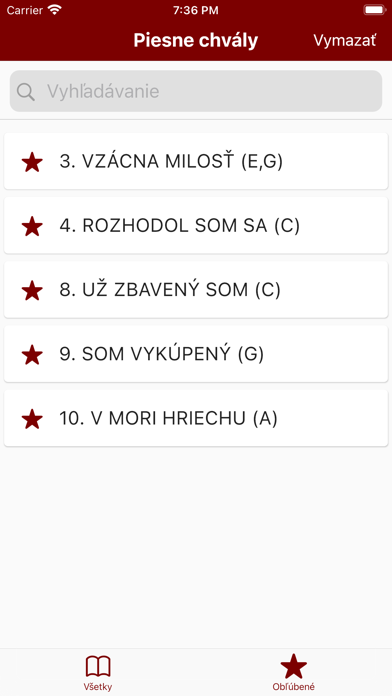 Piesne chvály Screenshot