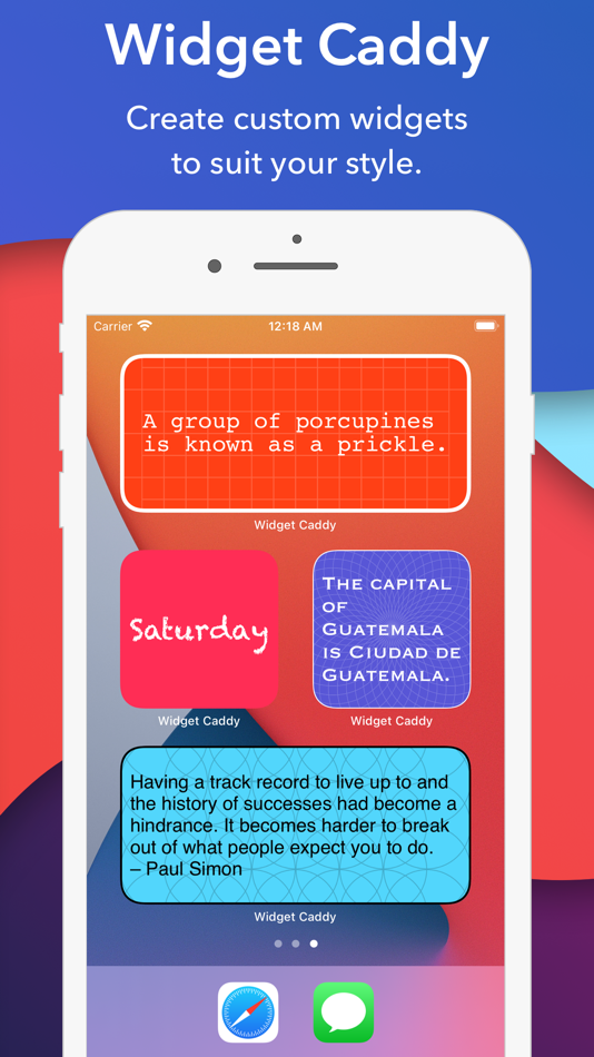 #1. Widget Caddy: Custom Widgets (iOS) โดย: Armchair Engineering