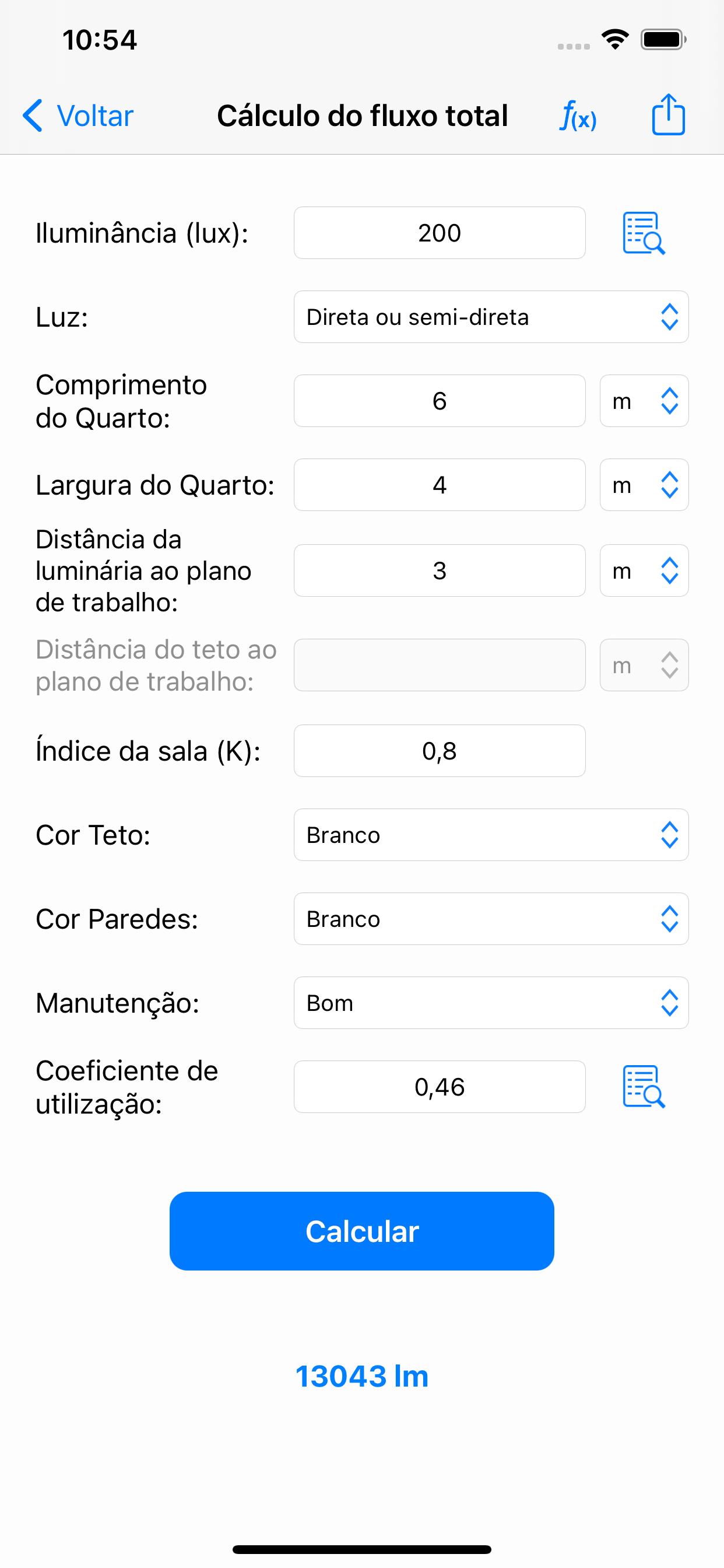 Cálculos de Iluminação
