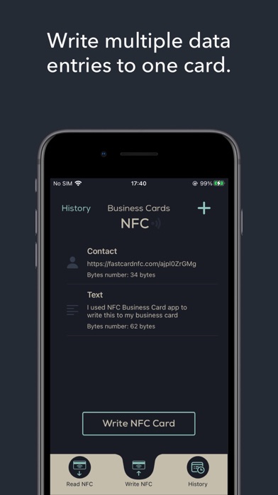 NFC Business Card - Read Write Screenshot