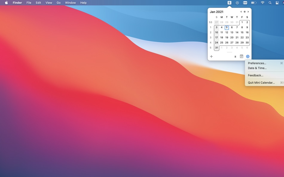 #3. Mini Calendar - Menu Bar (macOS) 由: Kalavathi Ekambaram