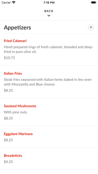Victorio's Ristorante Screenshot