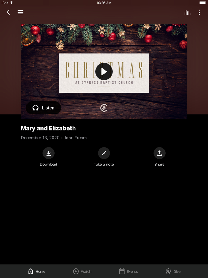 Cypress Baptist Church App