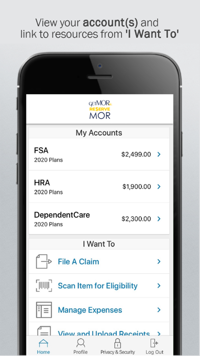 MOR Benefits Screenshot