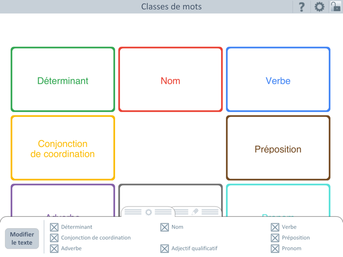 École  Classes de mots