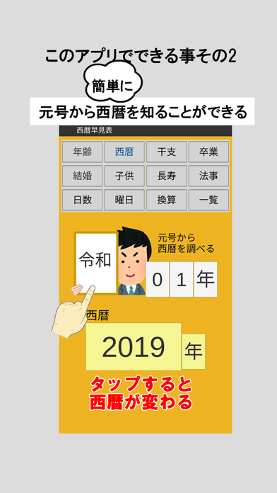 年齢早見表／生活に役立つ計算アプリ screenshot 2
