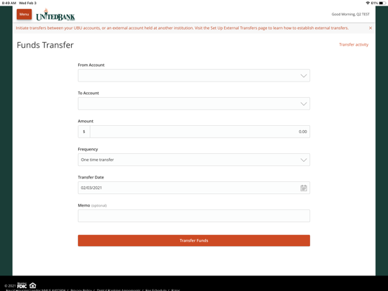 United Bank of Union Mobile iPad screenshot 4 - Finance app