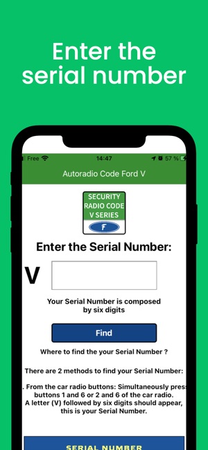 Code de sécurité Radio Ford V dans l'App Store