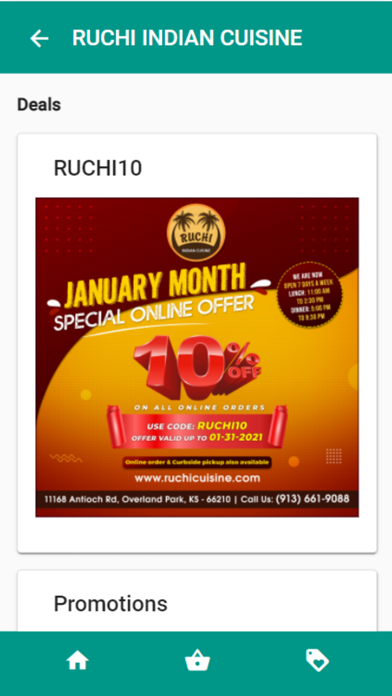 Ruchi Indian Cuisine Kansas Screenshot