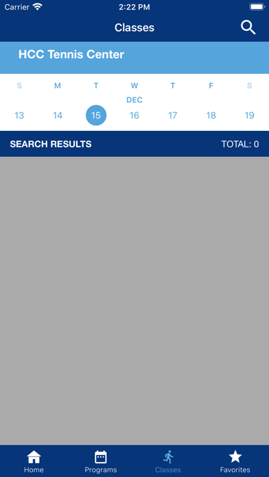 HCC Tennis Center Screenshot