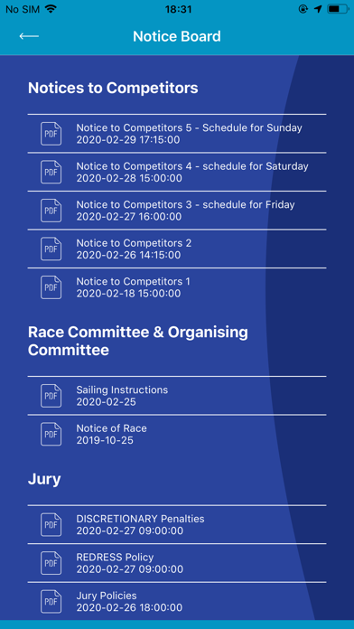 IWA Events Screenshot