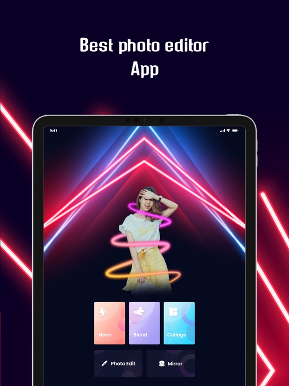 Screenshot #4 pour Neon Photo Editor - 3D Spiral