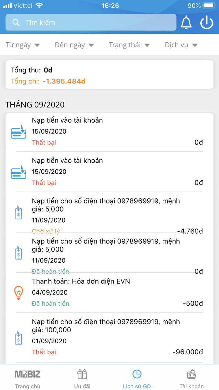 MobizPay - Đa tiện ích