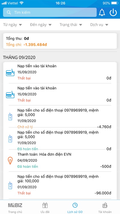 MobizPay - Đa tiện ích screenshot-9