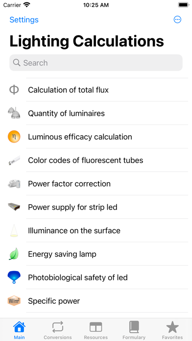 Lighting Calculations Screenshot
