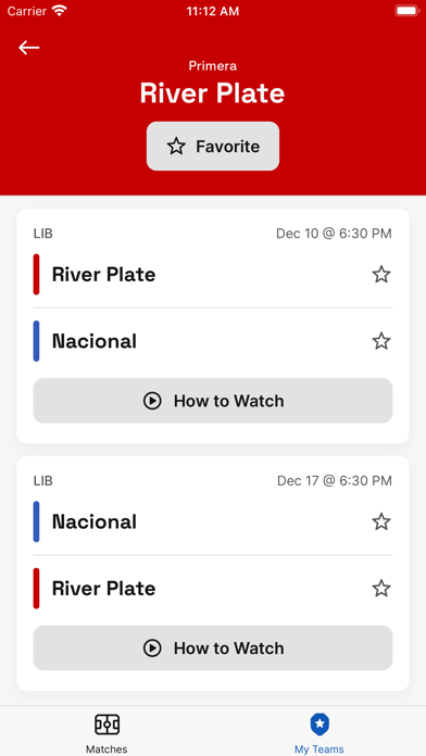 Soccer TV Schedules Screenshot