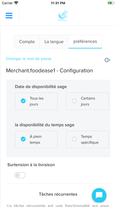 Foodease App Restaurateur Screenshot