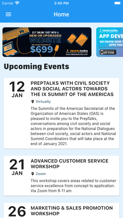 Belize Chamber of Commerce Screenshot