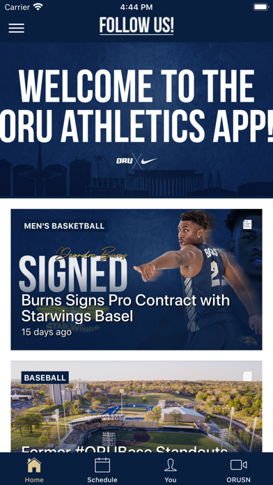 ORU Athletics Screenshot