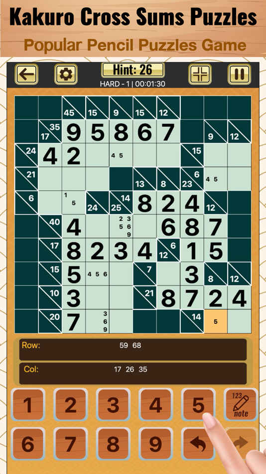 #1. Kakuro Cross Sums Puzzles (iOS) 由: JIRAPAS TONGTHONG