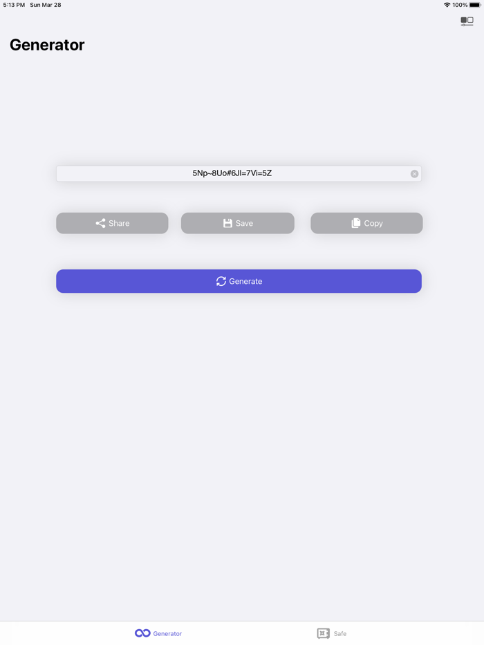 Safe Password Generator