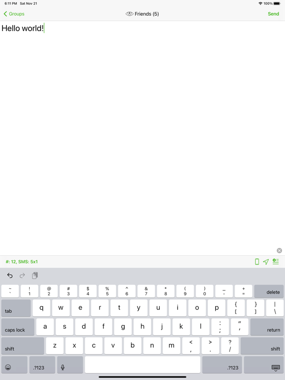 Groep SMS iPad app afbeelding 8