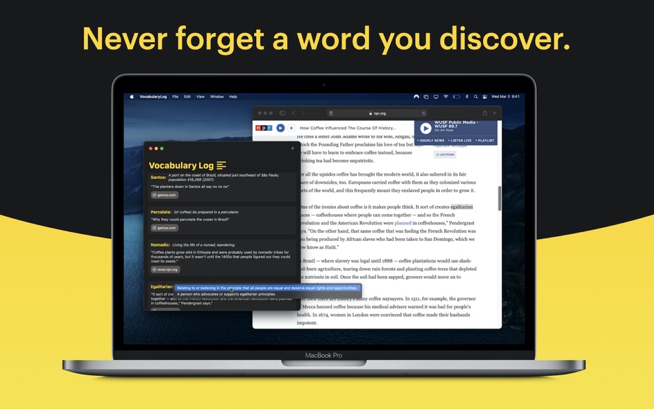 #1. Vocabulary Log (macOS) 由: Appccessibility Shox