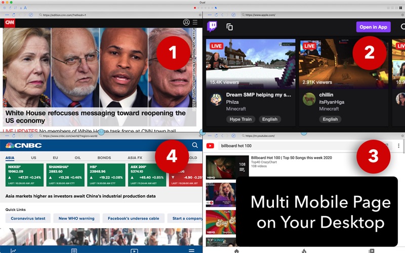 dual - mobile multi web view iphone screenshot 2