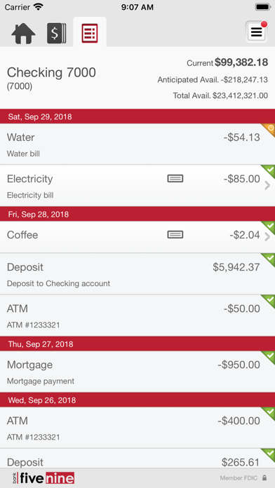 Bank Five Nine Business Mobile Screenshot