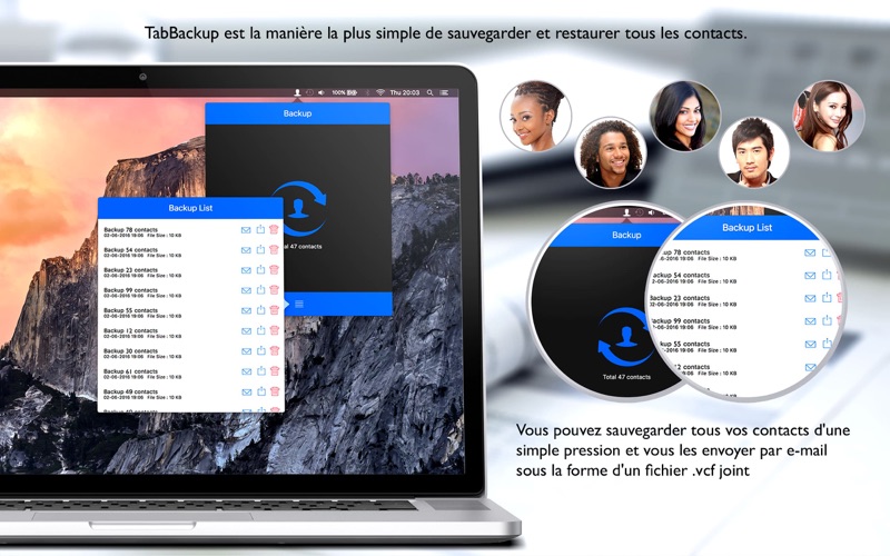 Screenshot #1 pour TabBackup sauvegarde contacts